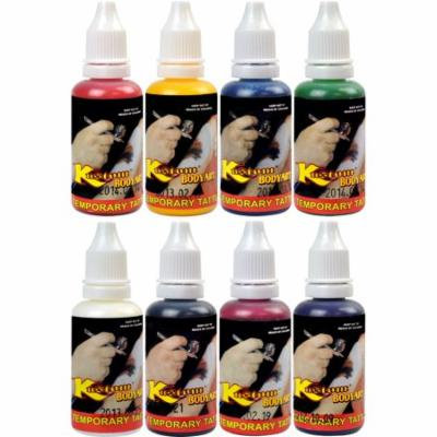 8 Color 1oz Custom Body Art Airbrush Temporary Tattoo Paint Set Ink Kit Stencil