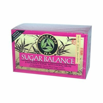Triple Leaf Tea Sugar Balance Decaffeinated Tea - 20 Tea Bags - Case of 6 - Gluten Free - Helps Maintain Normal Blood Sugar Levels
