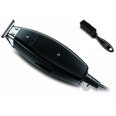 Andis Professional T-Edjer Beard/Hair Trimmer and T-Blade, Black, Model AEE (15430) & Classic Barber Blade Brush