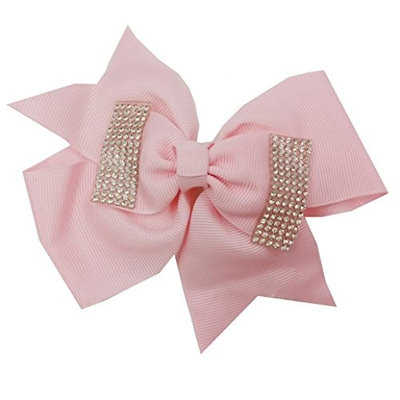 Yamalans Fashion Baby Girls Rhinestone Bowknot Forked Tail Hair Clip Ribbon Hairpin
