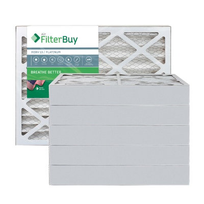 AFB Platinum MERV 13 12.5x21x4 Pleated AC Furnace Air Filter. Filters. 100% produced in the USA. (Pack of 6)