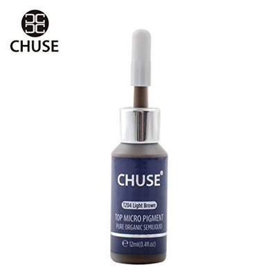 CHUSE T204, 12ml, Light Brown, Passed SGS,DermaTest Top Micro Pigment Cosmetic Color Permanent Makeup Tattoo Ink