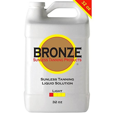 BRONZE - LIGHT - 32 oz - Best Sunless Self Tanning Liquid Spray Tan Solution for Airbrush Spray Tanning Machine - Best Sunless Self Tanning Liquid Spray Tan Solution, Foam Mousse, Lotion, Tanner, Tan