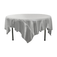 LA Linen TCOrgz90X90-White Sheer Mirror Organza Square Tablecloth White - 90 x 90 in.