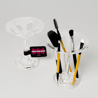 Dollaritemdirect COSMETIC BRUSH HOLDER 6 CAVITY PEDESTAL STYLE CLEAR PS, Case Pack of 24