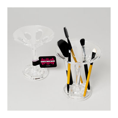 Dollaritemdirect COSMETIC BRUSH HOLDER 6 CAVITY PEDESTAL STYLE CLEAR PS, Case Pack of 24