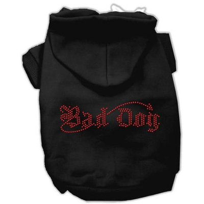 Mirage Pet Products 8-Inch Bad Dog Rhinestone Hoodies, X-Small, Black