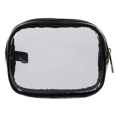Anna Martina Franco Small Square Top Zip Cosmetic Bag, Clear & Black