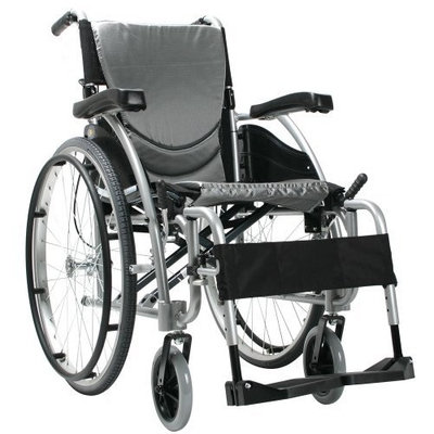 Karman Ergonomic Wheelchair in 20 inch Seat and Quick Release Axles, Pearl Silcer Frame