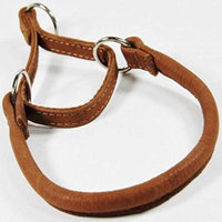 Dogline L1212-6 12 L x 0.25 W in. Round Leather Martingale Collar, Brown