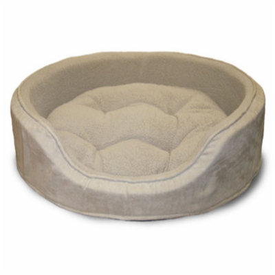 Snuggle Terry & Suede Oval Pet Bed - S