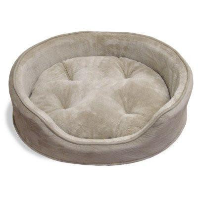 Furhaven Md Snuggle Terry & Suede Oval Pet Bed Clay