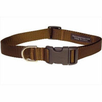 Sassy Dog Wear SOLID BROWN SM-C Nylon Webbing Dog Collar, Brown - Small