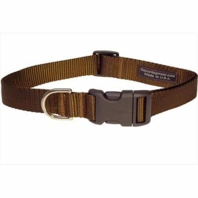 Sassy Dog Wear SOLID BROWN SM-C Nylon Webbing Dog Collar, Brown - Small