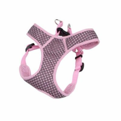 Coastal Pet Products Comfort Soft Sport Wrap 06385 GYPXXS 3/8 Inch Nylon Adjustable Dog Harness, 2XS, 14 - 16 Inch Girth, Grey with Pink