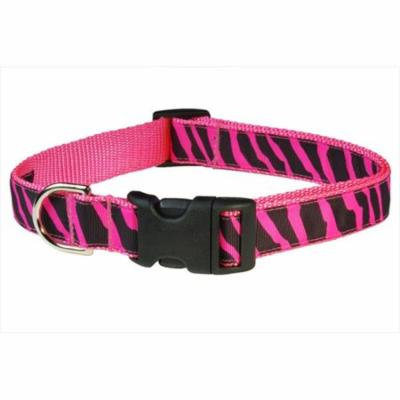 Sassy Dog Wear ZEBRA-PINK2-C Zebra Dog Collar, Pink - Small
