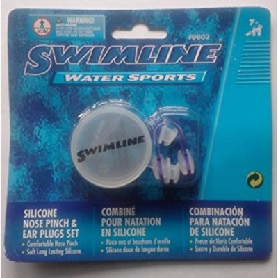 Swim Central One-Size-Fits-All Clear Silicone Ear Plugs, Nose Pinch and Storage Case Swimming Pool Set