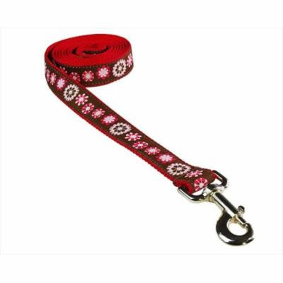 Sassy Dog Wear FASHION FLOWER-RED WEB4-L 6 ft. Fashion Flower Dog Leash, Red - Large