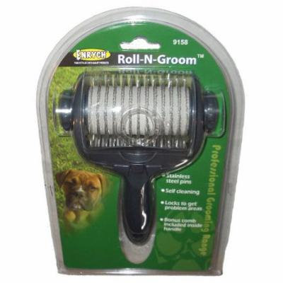 Enrych Rolling-N-Groom Pet Self Cleaning Slicker Brush