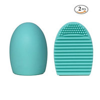 Makeup Brush Cleaner Silicone Makeup Washing Brush Cleaner Egg Cleaning Silicone Glove Brush Scrubber Board Cosmetic Clean Tool Different Type of Grooves Great for Cleaning Brush 2 Pack Brush Egg