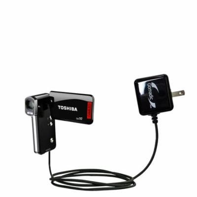 Gomadic Intelligent Compact AC Home Wall Charger suitable for the Toshiba Camileo P100 - High output power with a convenient, foldable plug design - U