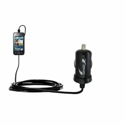 Gomadic Intelligent Compact Car / Auto DC Charger suitable for the Samsung S5750 - 2A / 10W power at half the size. Uses Gomadic TipExchange Technolog