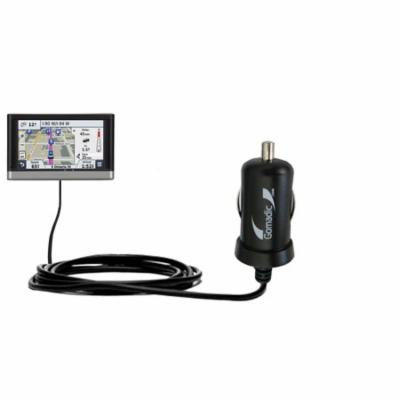 Gomadic Intelligent Compact Car / Auto DC Charger suitable for the Garmin nuvi 2457 / 2497 LMT - 2A / 10W power at half the size. Uses Gomadic TipExch