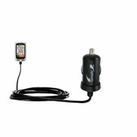 Gomadic Intelligent Compact Car / Auto DC Charger suitable for the Garmin EDGE Touring - 2A / 10W power at half the size. Uses Gomadic TipExchange Tec