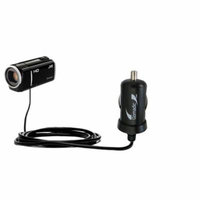 Gomadic Intelligent Compact Car / Auto DC Charger suitable for the JVC Everio GZ-HM440 / GZ-HM450 / GZ-HM50 - 2A / 10W power at half the size. Uses Go