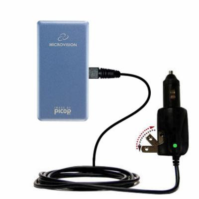 Intelligent Dual Purpose DC Vehicle and AC Home Wall Charger suitable for the Microvision ShowWX Laser Pico - Two critical functions, one unique charg