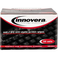 Innovera Anti-Static Wet/Dry Sachet Pairs, White, 50 Sets/Box