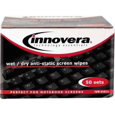 Innovera Anti-Static Wet/Dry Sachet Pairs, White, 50 Sets/Box