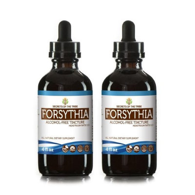 Secrets Of The Tribe Forsythia Tincture Alcohol-FREE Extract, Organic Forsythia (Lian Qiao, Forsythia Suspensa) Dried Fruit 2x4 oz