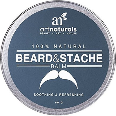 ArtNaturals Mustache and Beard Balm-Wax - 2 oz - Natural Oil Leave In Conditioner that Soothes Itching, Thickens, Strengthens, Softens, Tames and Styles Facial Hair Growth