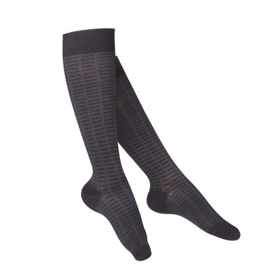 Touch Women's Compression Socks, Knee High, Pattern Knit, 15-20 mmHg, Black, Large