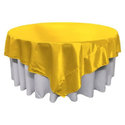 LA Linen TCbridal72X72-YellowB47 Bridal Satin Square Tablecloth, Yellow - 72 x 72 in.