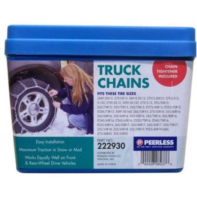 Peerless Truck Tire Chains with Rubber Tighteners, #222930
