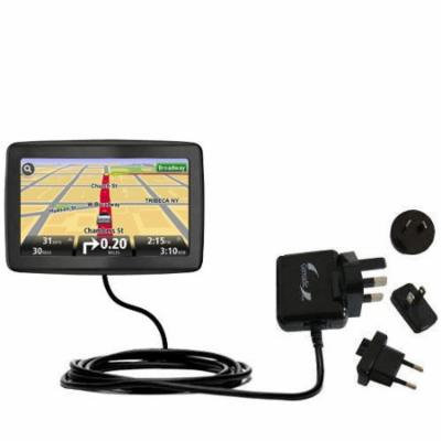 International AC Home Wall Charger suitable for the TomTom VIA 1435 1435TM - 10W Charge supports wall outlets and voltages worldwide - Uses Gomadic Br