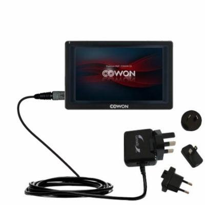 International AC Home Wall Charger suitable for the Cowon Q5W - 10W Charge supports wall outlets and voltages worldwide - Uses Gomadic Brand TipExchan