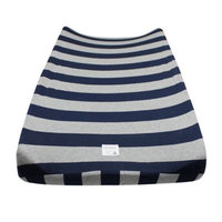 Burt`s Bees Burt's Bees Baby Wide Stripe Blueberry Changing Pad Cover
