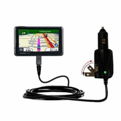 Intelligent Dual Purpose DC Vehicle and AC Home Wall Charger suitable for the Garmin Nuvi 1370T - Two critical functions, one unique charger - Uses Go