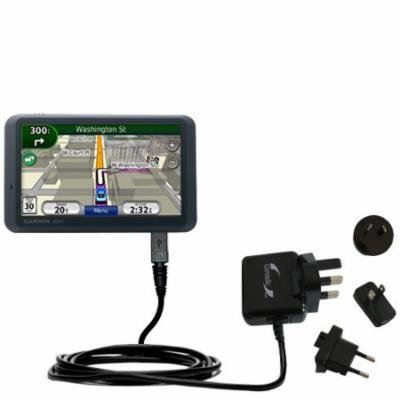 International AC Home Wall Charger suitable for the Garmin Nuvi 765T - 10W Charge supports wall outlets and voltages worldwide - Uses Gomadic Brand Ti