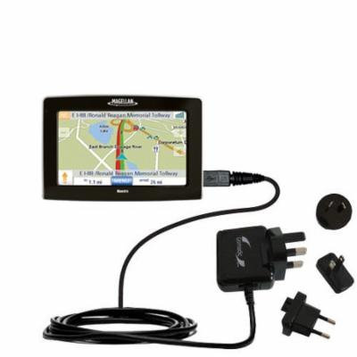 International AC Home Wall Charger suitable for the Magellan Maestro 4250 - 10W Charge supports wall outlets and voltages worldwide - Uses Gomadic Bra