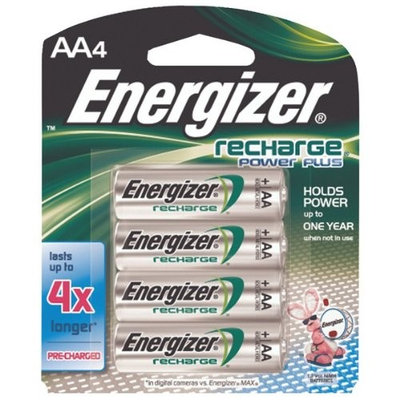 Energizer Recharge Power Plus AA 2300 mAh Rechargeable Batteries, Pre-Charged, 4 count