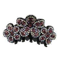 Baosity Flower Ponytail Holder Hair Clip Women Hair Claw Girl Hair Accessories Tool - Light Purple
