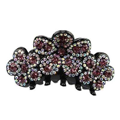 Baosity Flower Ponytail Holder Hair Clip Women Hair Claw Girl Hair Accessories Tool - Light Purple