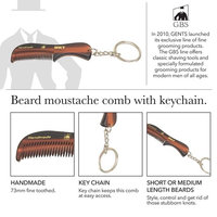 GBS Handmade Sawcut Men's Beard Mustache Comb - with Keychain - 2 3/4