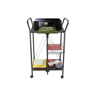 Ems Mind Reader Llc Mind Reader 2 Tier Metal Foldable Cart with Mesh Basket, Black