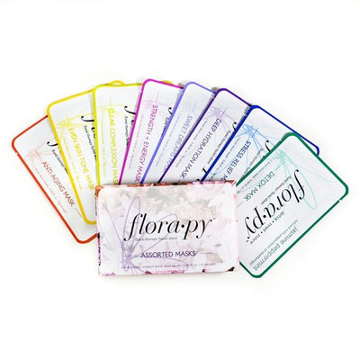 Aromatherapy Facial Sheet Mask Collection - Hydrating - Essential Oils - Assorted 8-Pack by Florapy Beauty