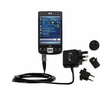 International AC Home Wall Charger suitable for the HP iPaq 214 - 10W Charge supports wall outlets and voltages worldwide - Uses Gomadic Brand TipExch